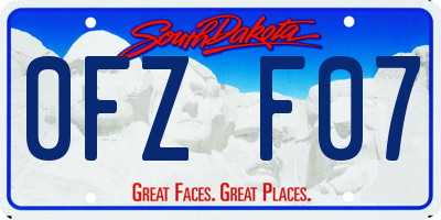 SD license plate 0FZF07