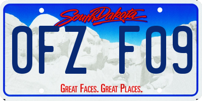 SD license plate 0FZF09