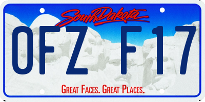 SD license plate 0FZF17