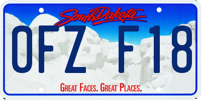 SD license plate 0FZF18