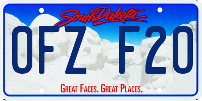 SD license plate 0FZF20