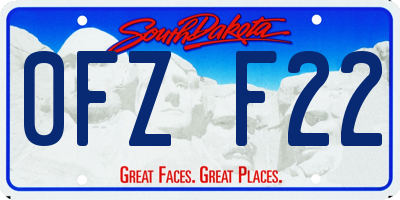 SD license plate 0FZF22