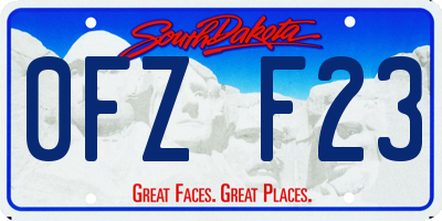 SD license plate 0FZF23