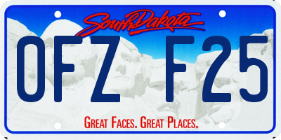 SD license plate 0FZF25