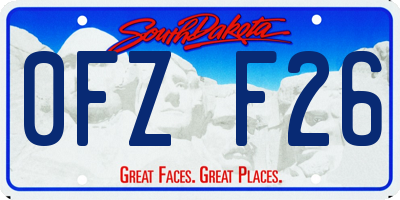 SD license plate 0FZF26