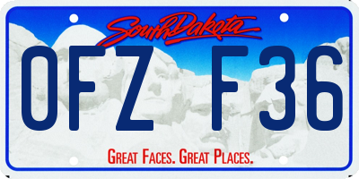 SD license plate 0FZF36