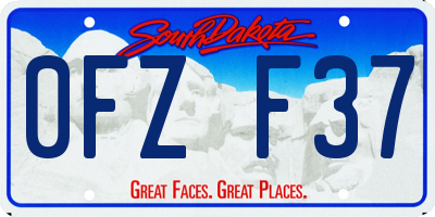 SD license plate 0FZF37