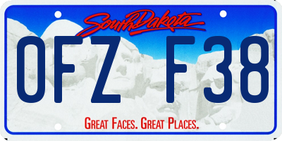SD license plate 0FZF38