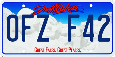 SD license plate 0FZF42