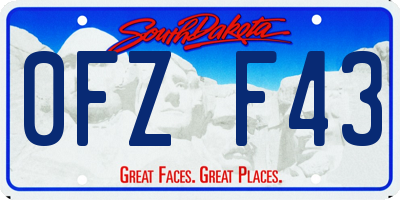 SD license plate 0FZF43