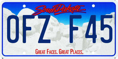 SD license plate 0FZF45