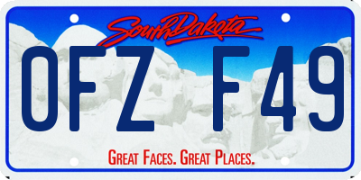 SD license plate 0FZF49