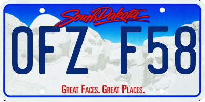 SD license plate 0FZF58