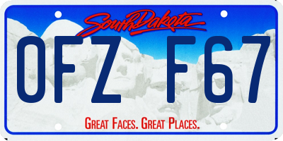 SD license plate 0FZF67