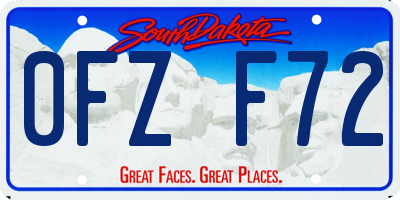 SD license plate 0FZF72