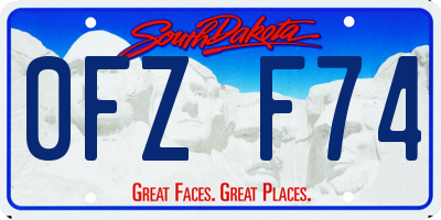 SD license plate 0FZF74