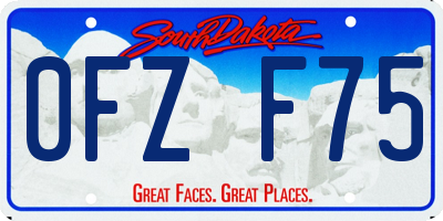 SD license plate 0FZF75