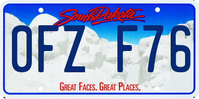 SD license plate 0FZF76