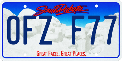SD license plate 0FZF77