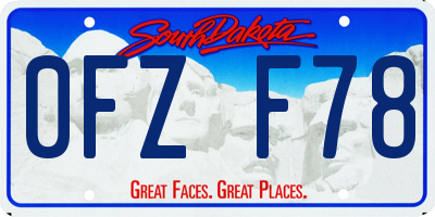 SD license plate 0FZF78