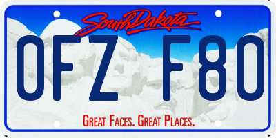 SD license plate 0FZF80