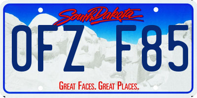 SD license plate 0FZF85