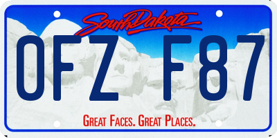 SD license plate 0FZF87