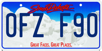 SD license plate 0FZF90