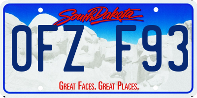 SD license plate 0FZF93