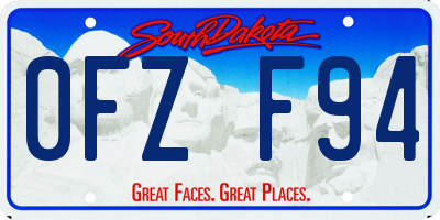 SD license plate 0FZF94