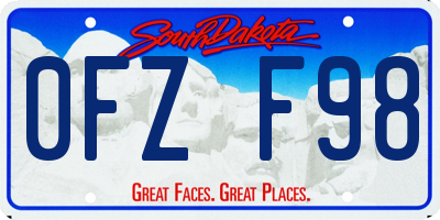 SD license plate 0FZF98