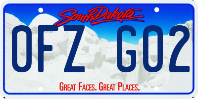 SD license plate 0FZG02