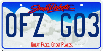 SD license plate 0FZG03