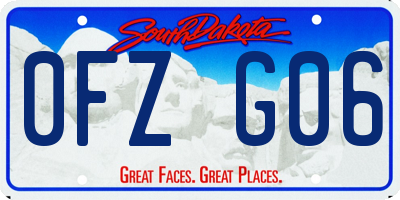 SD license plate 0FZG06