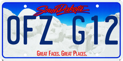 SD license plate 0FZG12