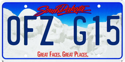 SD license plate 0FZG15