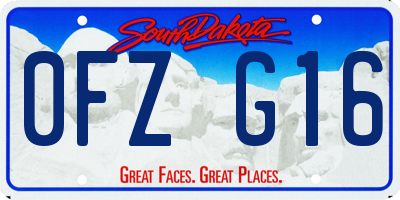 SD license plate 0FZG16