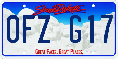 SD license plate 0FZG17