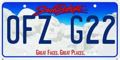 SD license plate 0FZG22