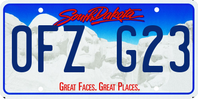 SD license plate 0FZG23