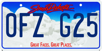 SD license plate 0FZG25