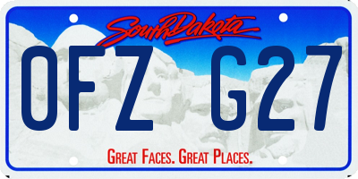 SD license plate 0FZG27