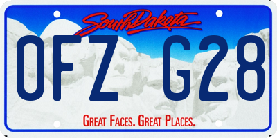 SD license plate 0FZG28