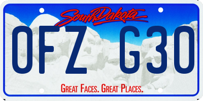 SD license plate 0FZG30