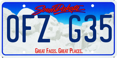 SD license plate 0FZG35