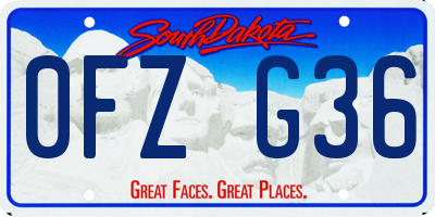 SD license plate 0FZG36