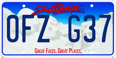 SD license plate 0FZG37