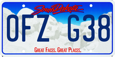SD license plate 0FZG38