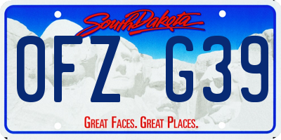 SD license plate 0FZG39