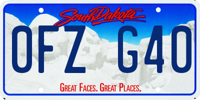 SD license plate 0FZG40
